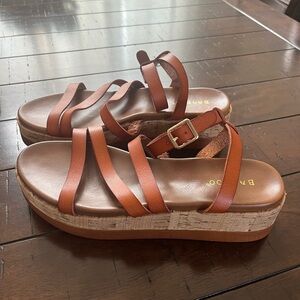 BAMBOO Brown Platform Sandals 7.5